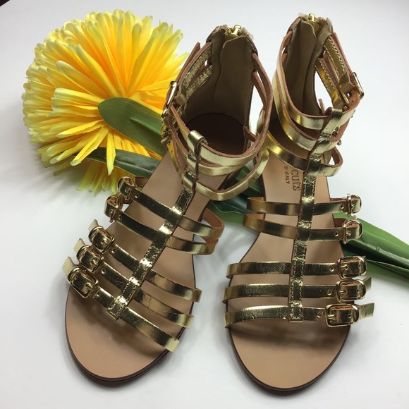 🆕 Crewcuts Gold Gladiator Sandals - Picture 3 of 8